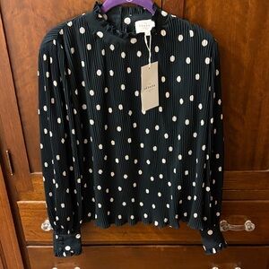 Sézane Black and White Polka Dot Blouse